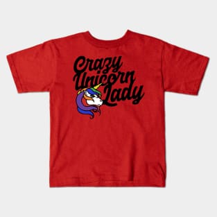 Crazy Unicorn Lady Kids T-Shirt